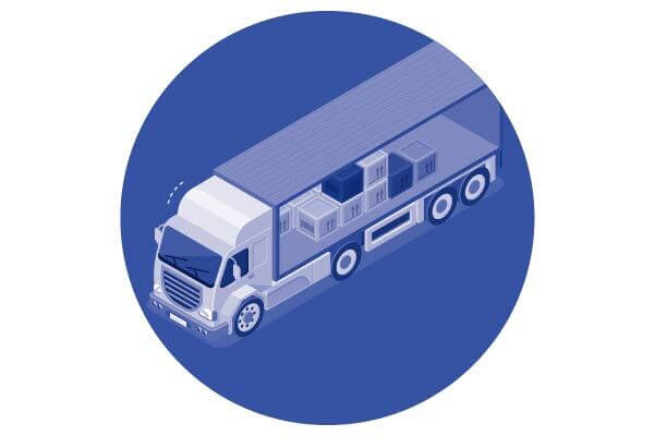 Ilustración trailer de carga consolidada